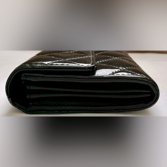 Chanel Authentic Quilted Large Patent Leather Flap Wallet EC - Picture 6 of 13